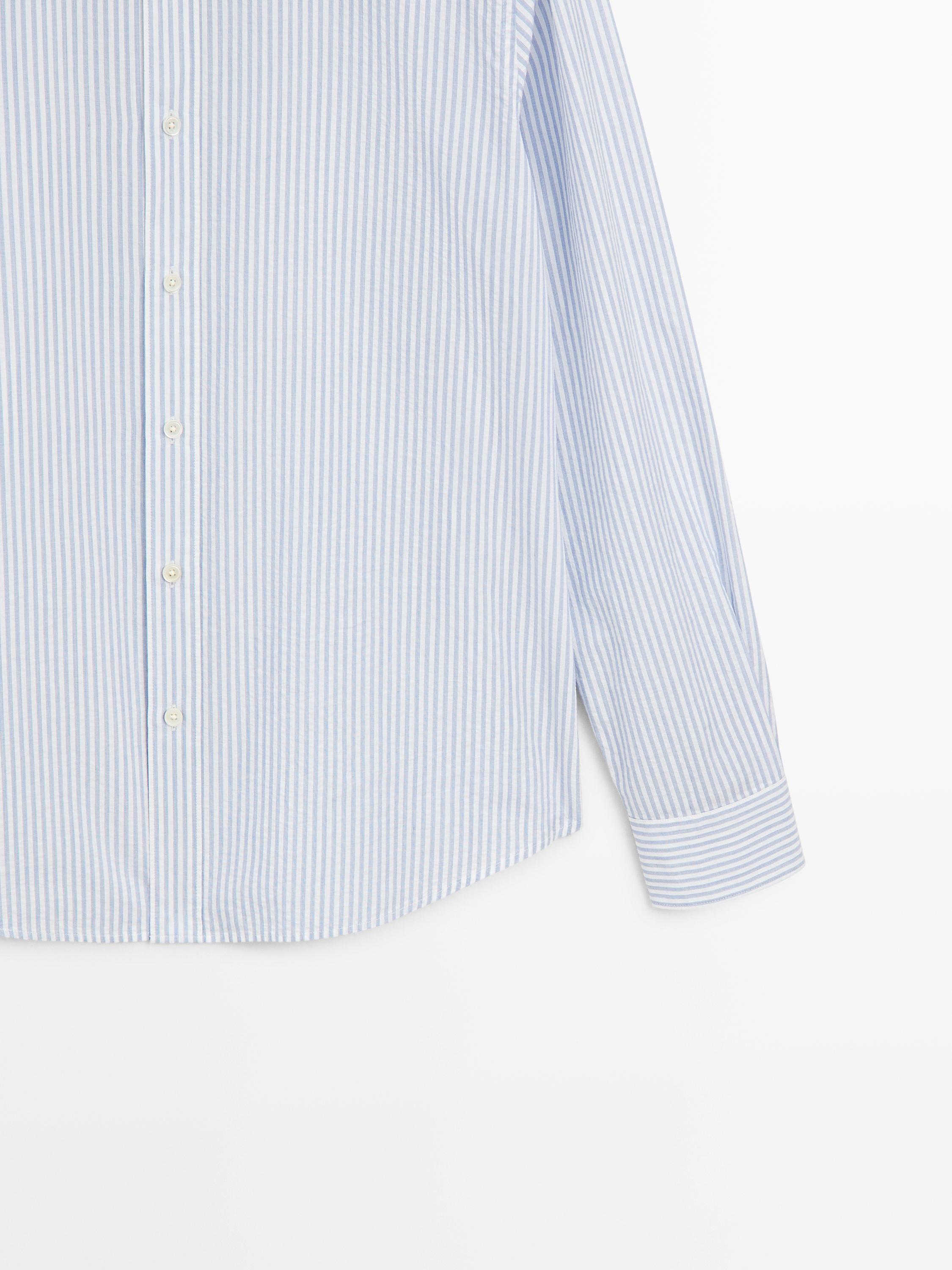 100% cotton regular fit striped shirt